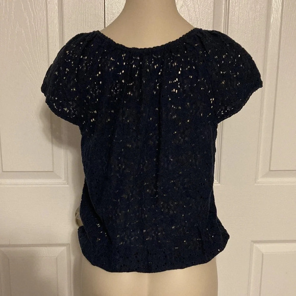 Hollister Navy Lace Cap Sleeve Top M - Picture 5 of 15